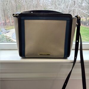 Brahmin grayish Beige/light tan Blue and Brown Women's crossbody or shoulder Bag